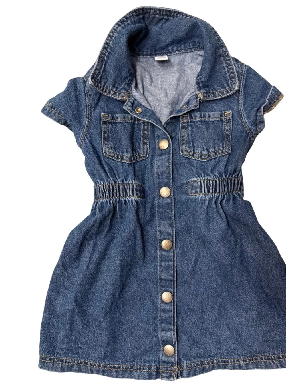 Old Navy Girls' Dark Blue Denim Button-Front Dress Jacket